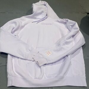 Glossier lavander hoodie Sz L